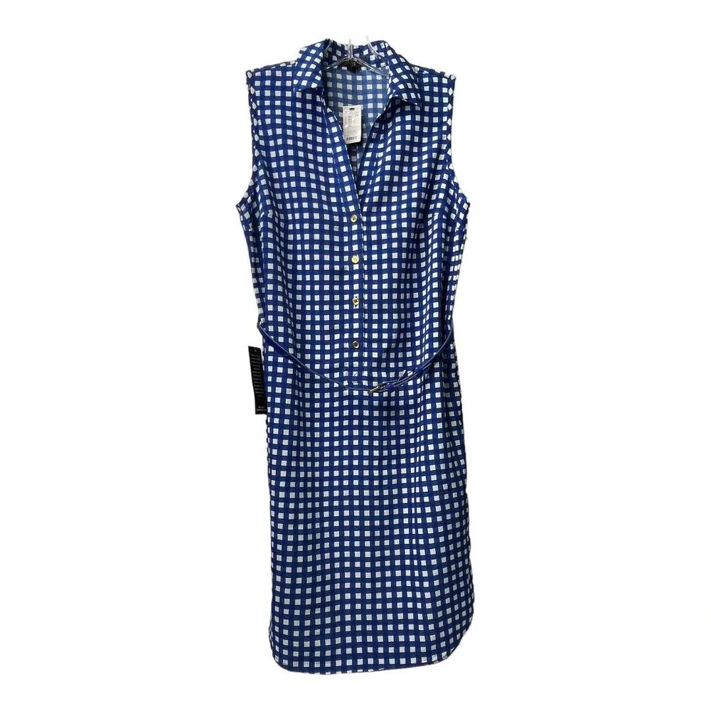 The Limited  Women's Blue Gingham Sleeveless  Shirt Dress Sz XS - Picture 10 of 10